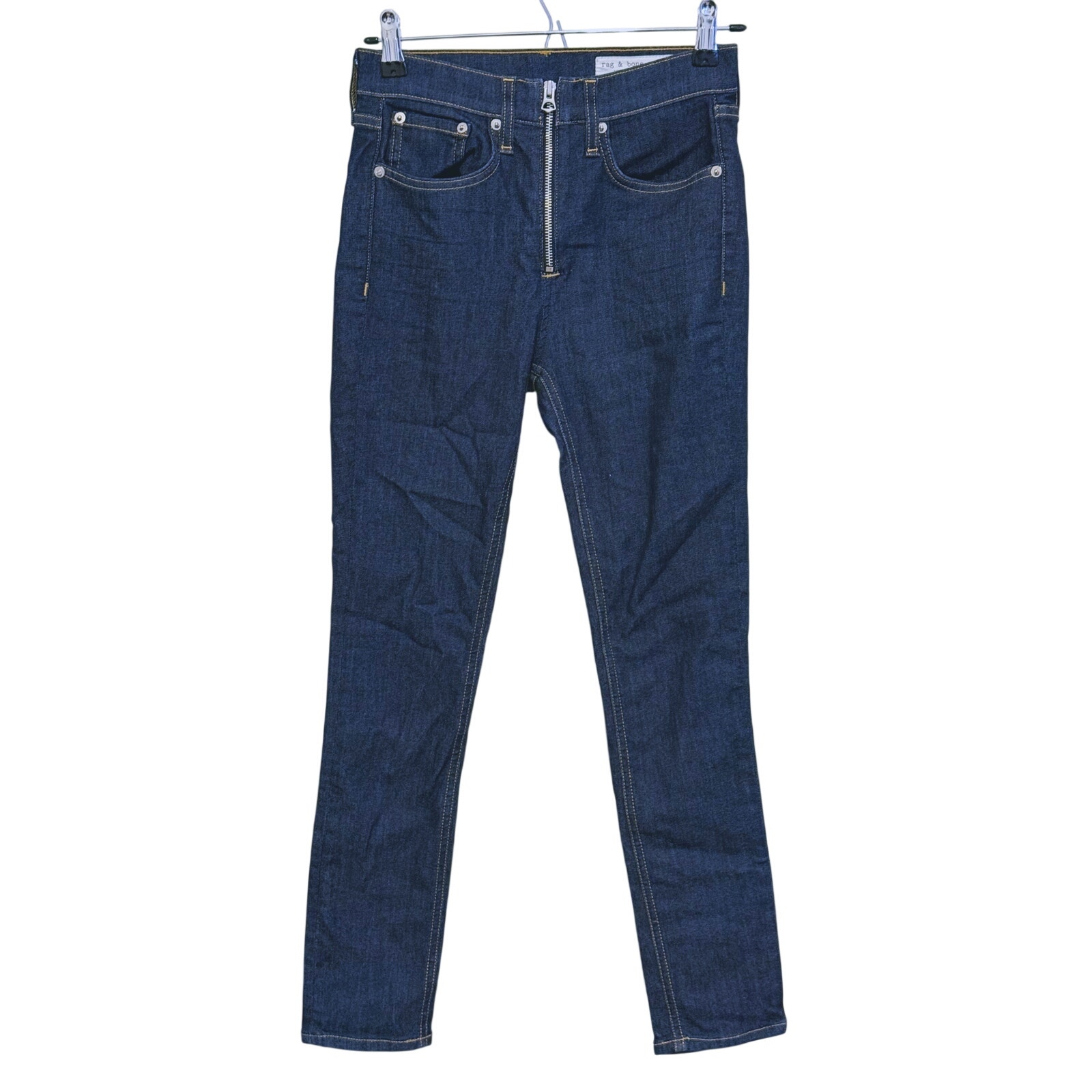 Rag & Bone Onslow High Rise Zipper Skinny Jeans Size 25 Mia Blue Classic Denim
